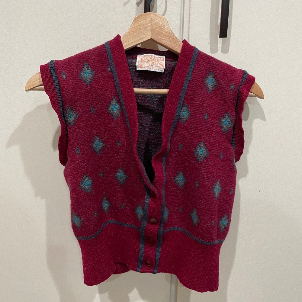 Pendleton Vintage Wool Sweater Vest size M women’s (fits like XS-S)